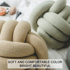Hand-Made Knotted Ball Pillow — Coral Blue