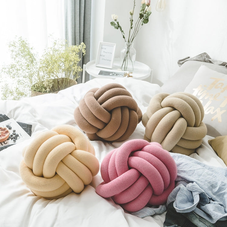 Hand-Made Knotted Ball Pillow — Dark Gray