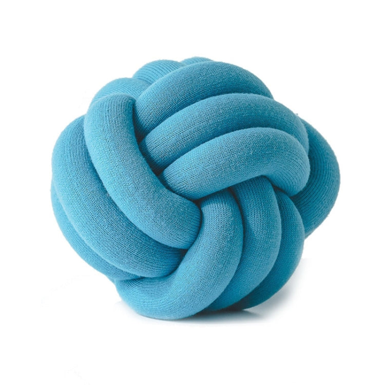 Hand-Made Knotted Ball Pillow — Sky Blue