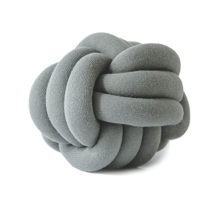 Hand-Made Knotted Ball Pillow — White