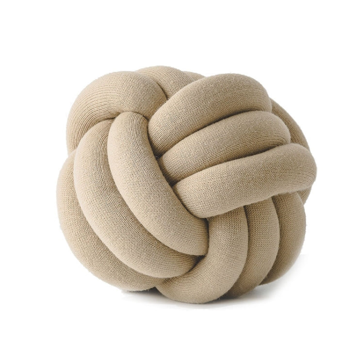 Hand-Made Knotted Ball Pillow — Tangerine Powder
