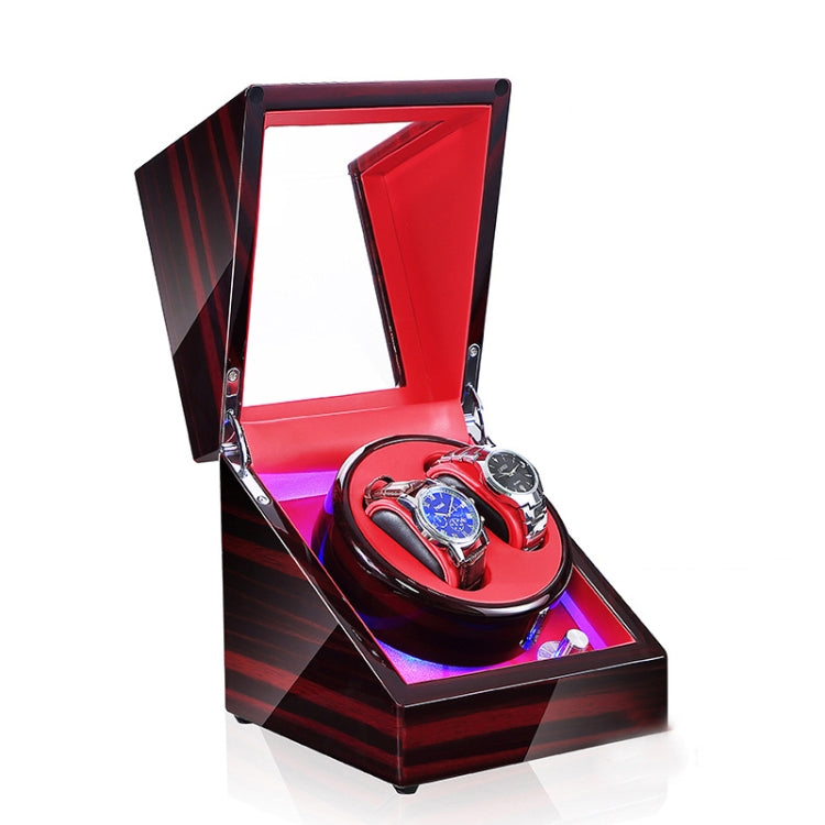 Watch Shaker Automatic Mechanical Watch Rotating Motor Winding Box, US / EU / UK Plug — Ebony Red