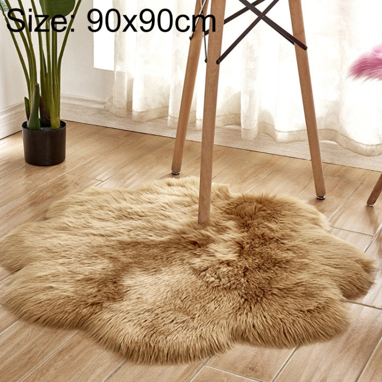 Home Furnishing Imitation Wool Carpet Bedroom Living Room Floor Mat Bay Window Cushion Office Chair Cushion Sofa Cushion — White Black Tip