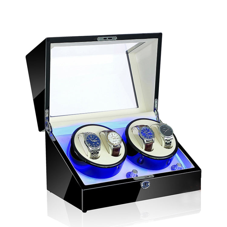 Electric Motor Rotating Watch Box Automatic Mechanical Watch Shaker, US / EU / UK Plug — Black & White
