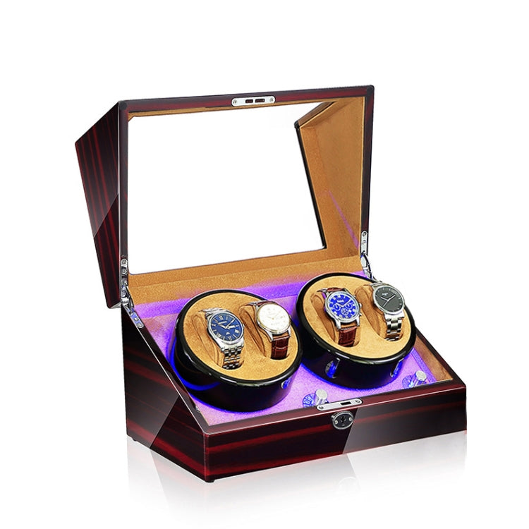 Electric Motor Rotating Watch Box Automatic Mechanical Watch Shaker, US / EU / UK Plug — Ebony + Camel Flannel