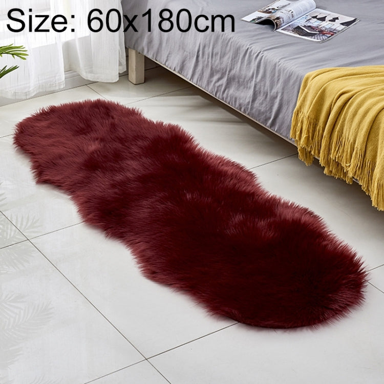 Faux Wool Leather Sofa Carpet Floor Mats Fleece Cushions Bay Window Mats — Yellow Camel