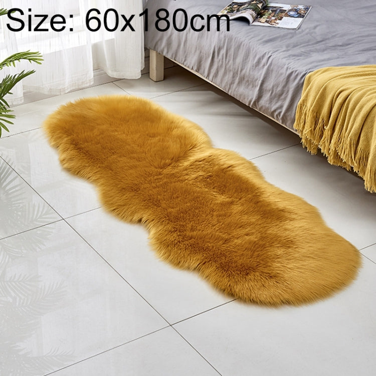 Faux Wool Leather Sofa Carpet Floor Mats Fleece Cushions Bay Window Mats — Black