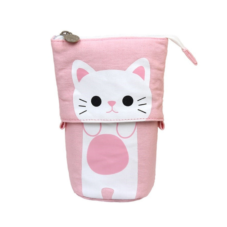 Corduroy Retractable Drop-Down Pencil Case Student Stationery Storage Bag
