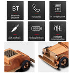 AS60 Retro Car Shape Wooden Subwoofer Mini Wireless Bluetooth Speaker