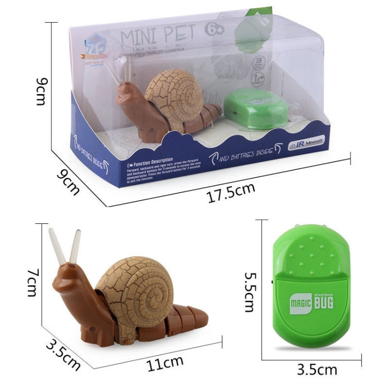 7701 Children Electric Infrared Remote Control Snail Simulation Tricky Pet — Brown