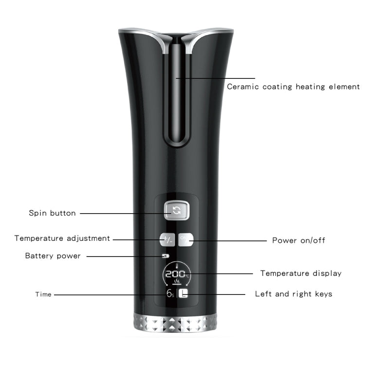 USB Charging Automatic Rotating Curling Iron Portable Wireless Travel Curling Iron