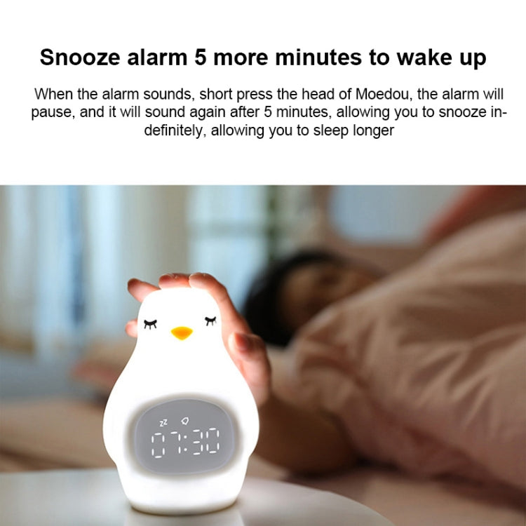 Creative Multifunctional Penguin Silicone Cute Beans Wake Children Sleeping LED Electronic Alarm Clock