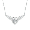 Sterling Silver S925 Vibrant Wings White Gold Plated Zircon Necklace