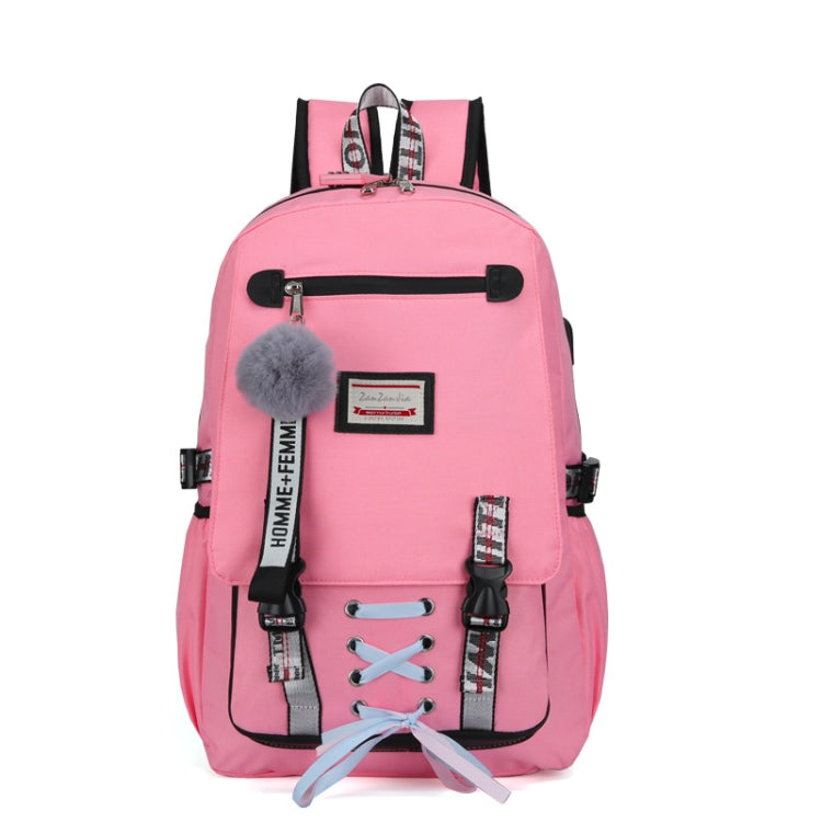 Sports and Leisure USB Charging Anti-Theft Backpack — Black