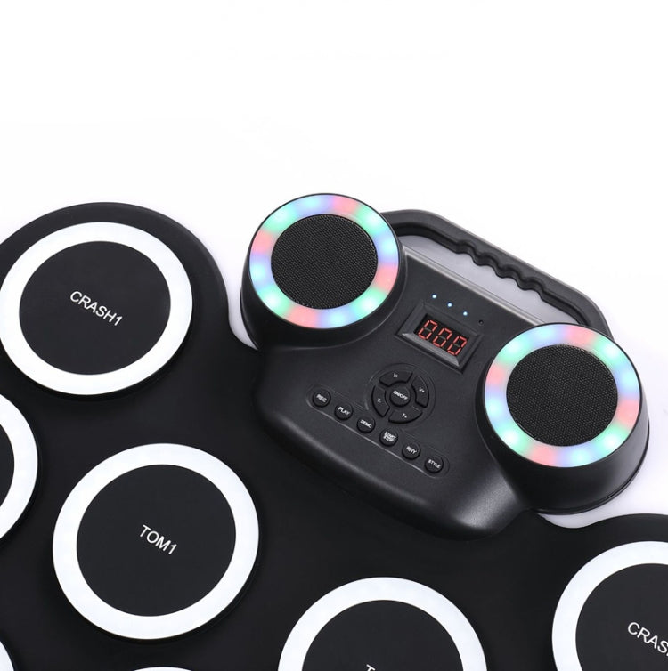 Portable Hand Roll Electronic Drum Flashing Light Bluetooth Drum