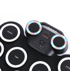 Portable Hand Roll Electronic Drum Flashing Light Bluetooth Drum