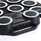 Portable Hand Roll Electronic Drum Flashing Light Bluetooth Drum