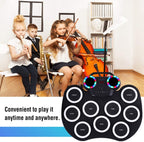 Portable Hand Roll Electronic Drum Flashing Light Bluetooth Drum