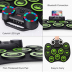 Portable Hand Roll Electronic Drum Flashing Light Bluetooth Drum