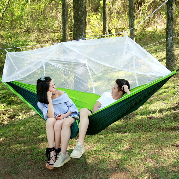 1-2 Person Outdoor Mosquito Net Parachute Hammock Camping Hanging Sleeping Bed Swing Portable Double Chair, 260 x 140cm — TBD055103901I