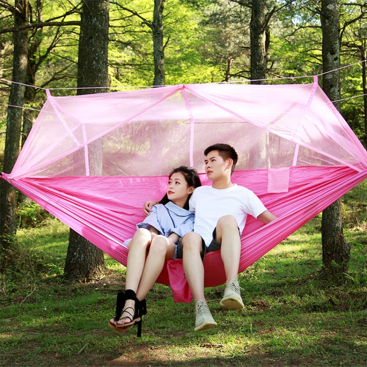 1-2 Person Outdoor Mosquito Net Parachute Hammock Camping Hanging Sleeping Bed Swing Portable Double Chair, 260 x 140cm — 260x140cm Orange
