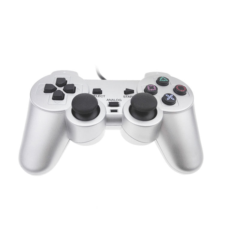 Wired Gamepad Dual Motor Vibration Silver Fuel Injection Gamepad Suitable For PS2