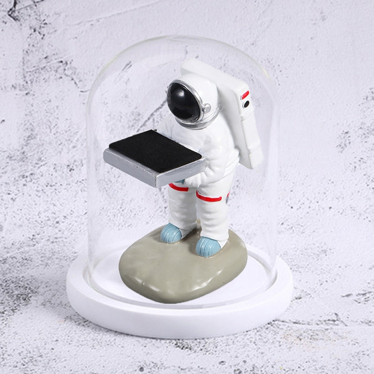 Watch Shelf Support Decorative Ornaments Watch Storage Box Display Stand — Small Astronaut + White Cover