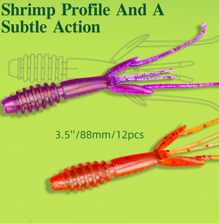 12 in 1 Salted Shrimp Type Fishy Lure Soft Bait Soft