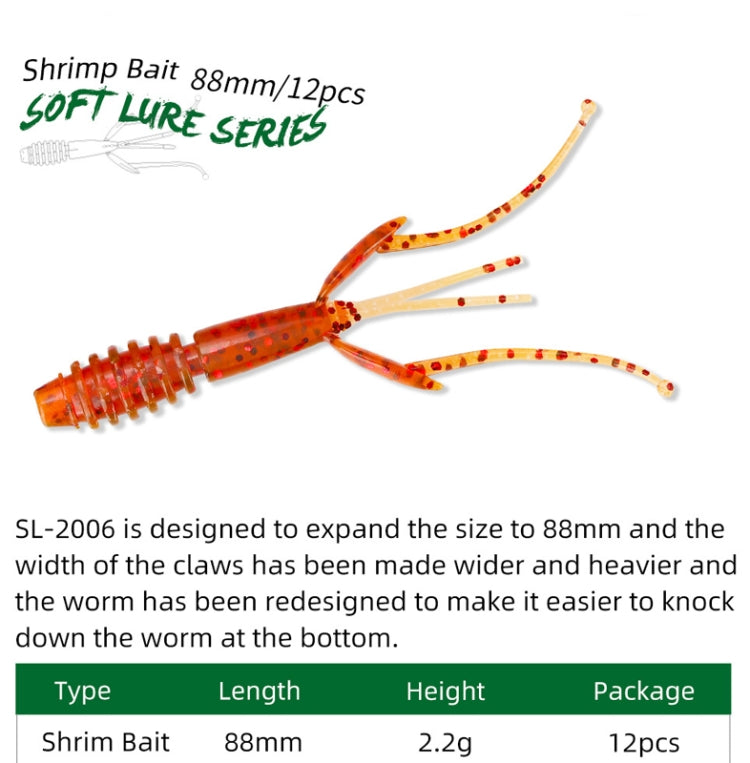 12 in 1 Salted Shrimp Type Fishy Lure Soft Bait Soft