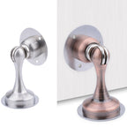 Punch-Free Stainless Steel Thickened Strong Magnetic Door Stopper — Brushed Steel
