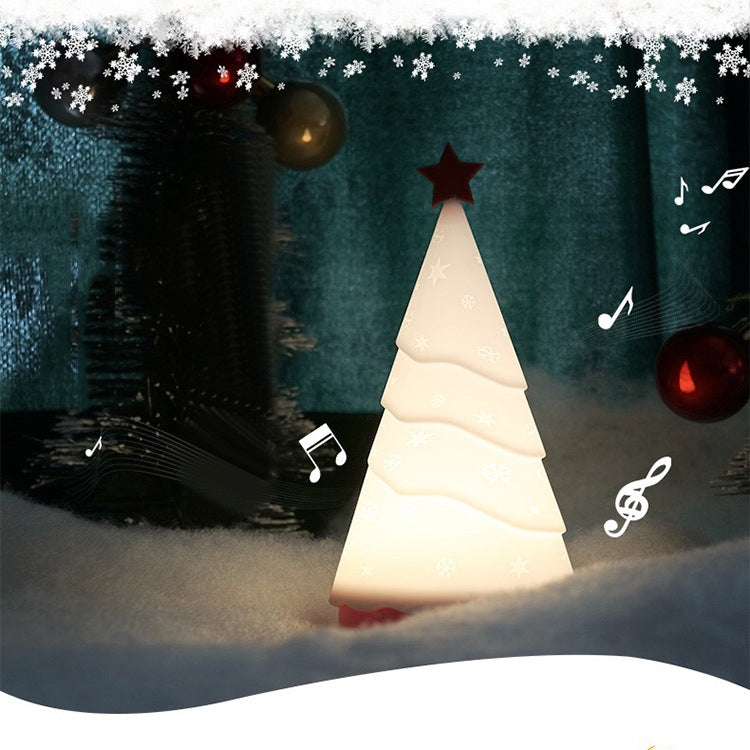 Silicone Night Light Christmas Tree with Music Holiday Decorative Lamp