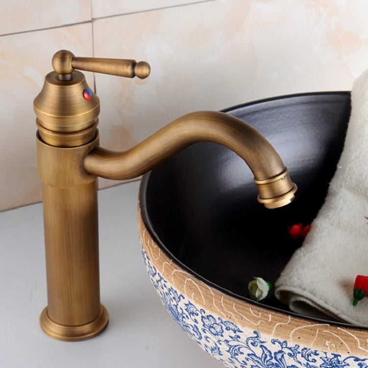 Antique Basin Faucet, Single Hole Seated Copper Faucet
