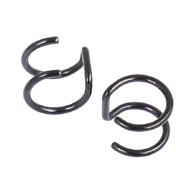 3 PCS Punk Rock Ear Clip Hollow Out U Shape Earrings Nose clip