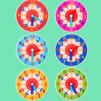 KBX-974 5 PCS Time Cognition Digital Clock Children Early Education Toy — Orange
