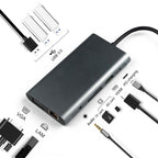 Type-C Multi-Function Docking Station PD Fast Charging HUB, 10 in 1