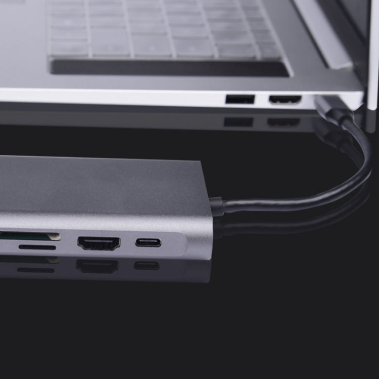Type-C Multi-Function Docking Station PD Fast Charging HUB, 10 in 1