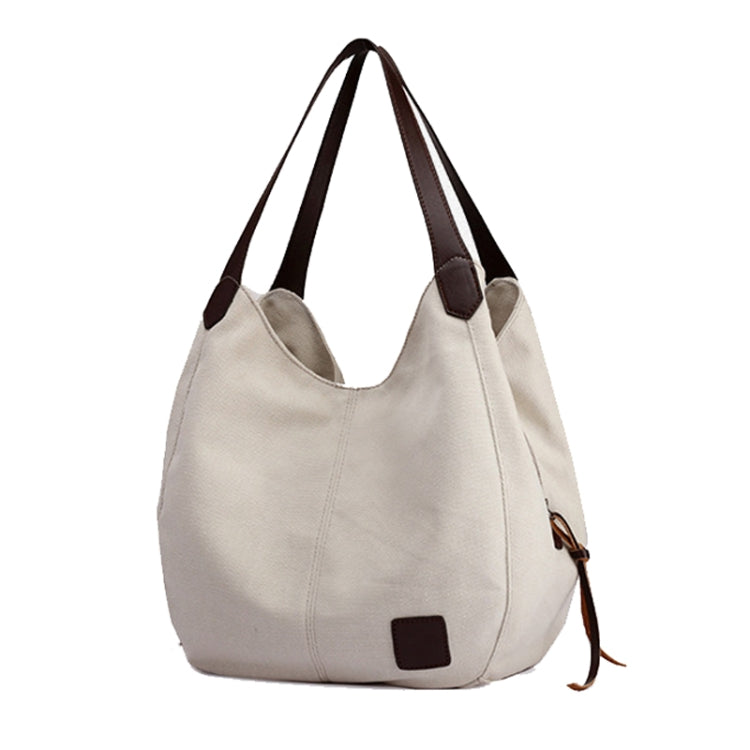 Canvas Bag Simple Wild Lady Retro Art Casual Bag Single Shoulder Bag — Lake Blue