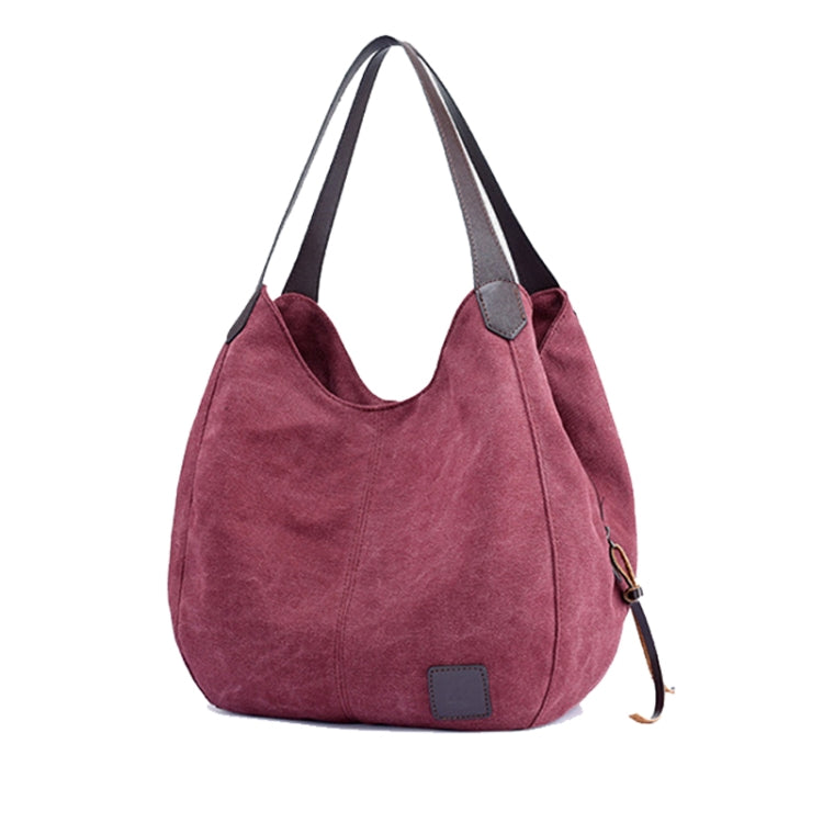 Canvas Bag Simple Wild Lady Retro Art Casual Bag Single Shoulder Bag — Beige