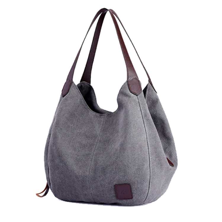 Canvas Bag Simple Wild Lady Retro Art Casual Bag Single Shoulder Bag — Purple Coffee