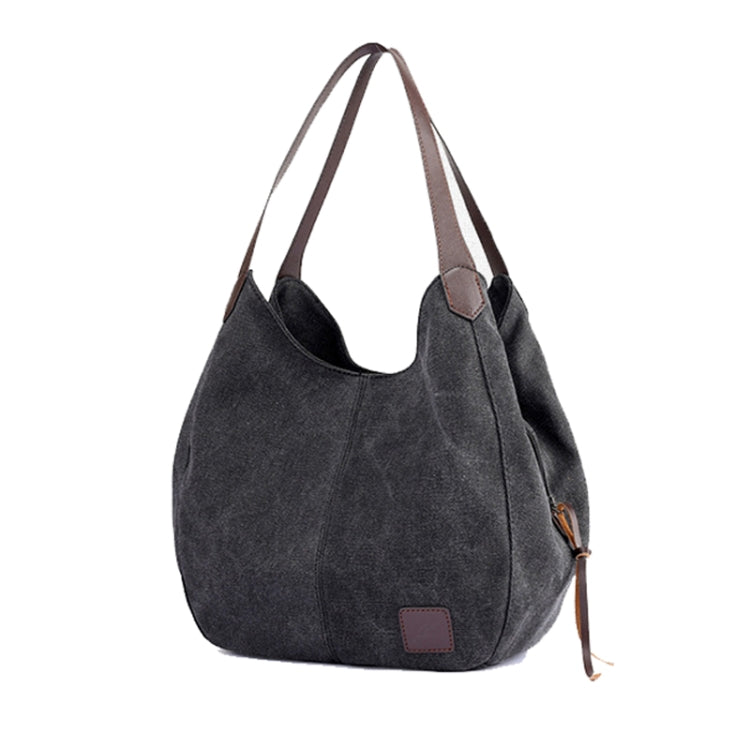 Canvas Bag Simple Wild Lady Retro Art Casual Bag Single Shoulder Bag — Coffee