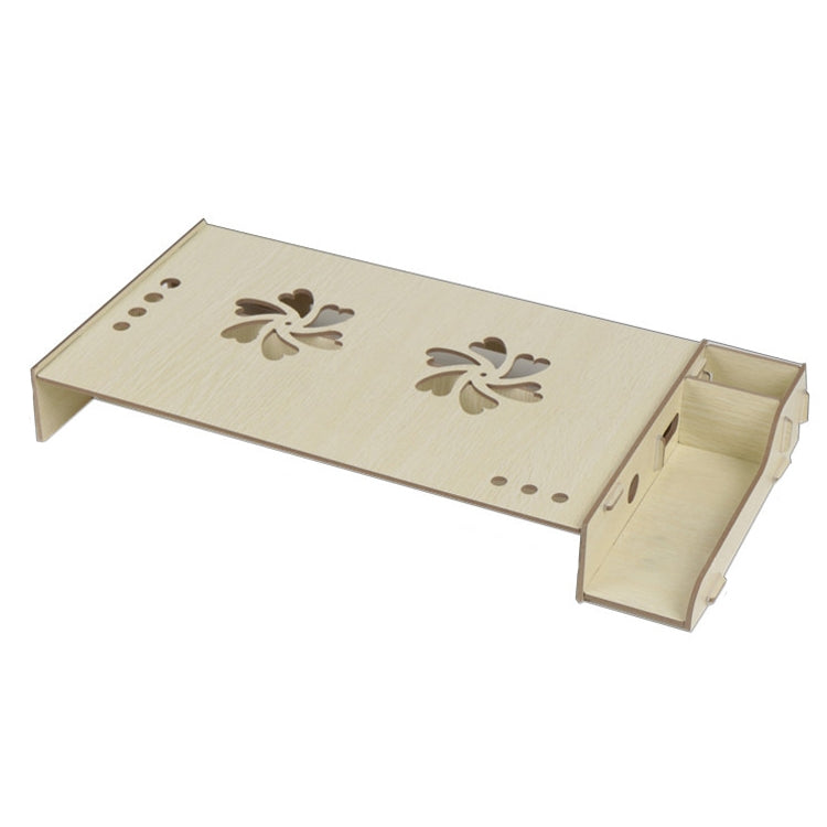 Laptop Computer Increased Rack Office Desktop Storage Box Storage Rack Bracket — Oak