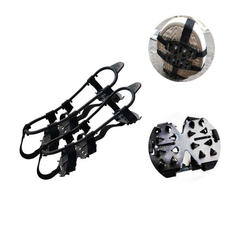 Outdoor 24-Tooth Reinforced Crampons Non-Slip Shoe Covers Snow Claws Winter Hiking Shoes Spikes Chain, Size: L (40-45)
