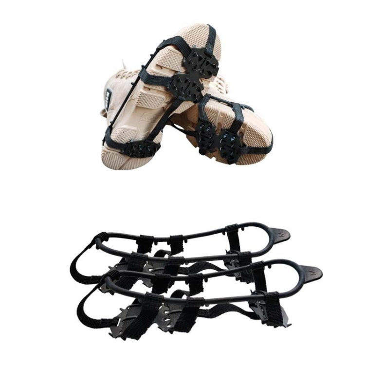 Outdoor 24-Tooth Reinforced Crampons Non-Slip Shoe Covers Snow Claws Winter Hiking Shoes Spikes Chain, Size: L (40-45)