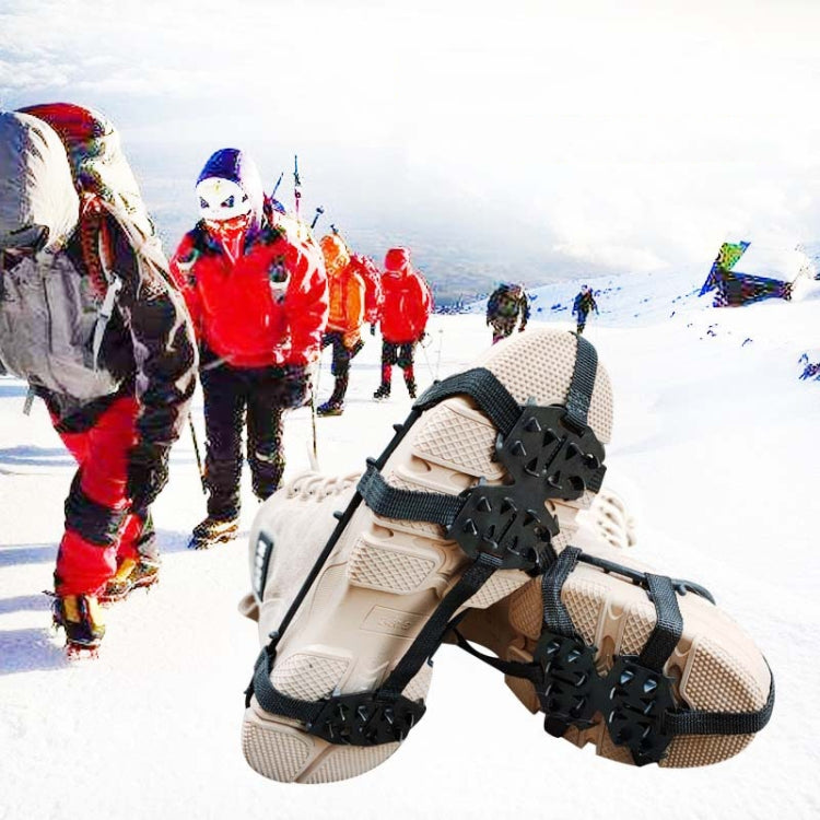 Outdoor 24-Tooth Reinforced Crampons Non-Slip Shoe Covers Snow Claws Winter Hiking Shoes Spikes Chain, Size: L (40-45)