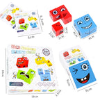 Wooden Children Puzzle Challenge Level Toy Expression Thinking Training Building Block — view 3