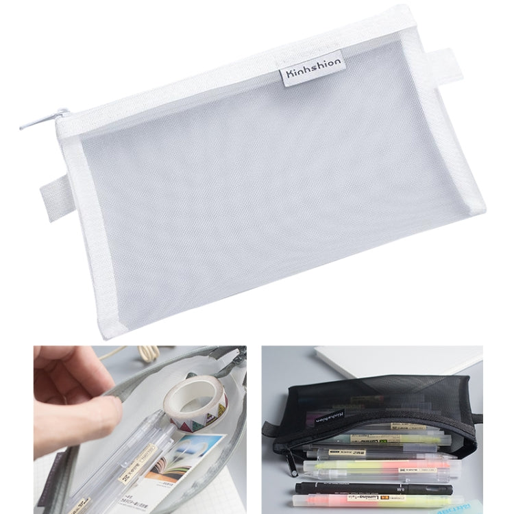 Nylon Simple Transparent Mesh Pencil Case Office School Supplies