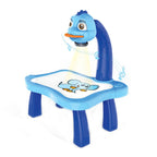 Smart Children Projection Painting Board Multifunctional Drawing Table Toy Set — Blue