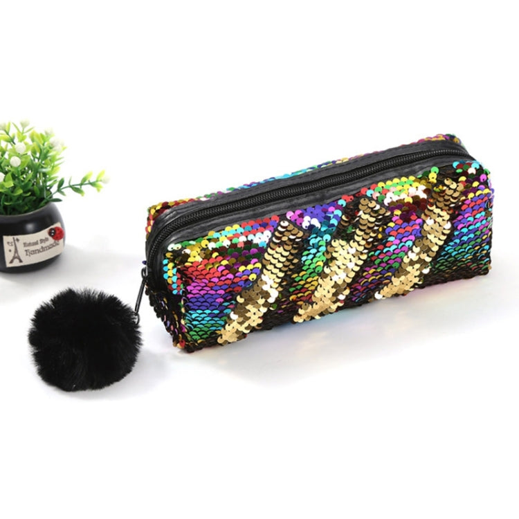 Reversible Sequin Pencil Case for Girls School Supplies Super Big Stationery Gift Magic Makeup Bag — Magenta+Silver