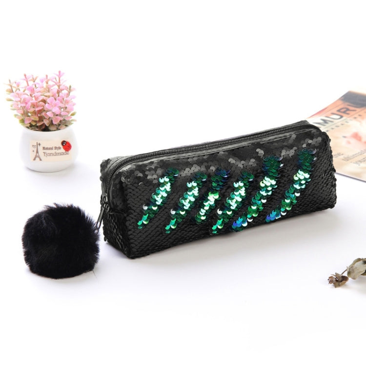 Reversible Sequin Pencil Case for Girls School Supplies Super Big Stationery Gift Magic Makeup Bag — Magic White+White
