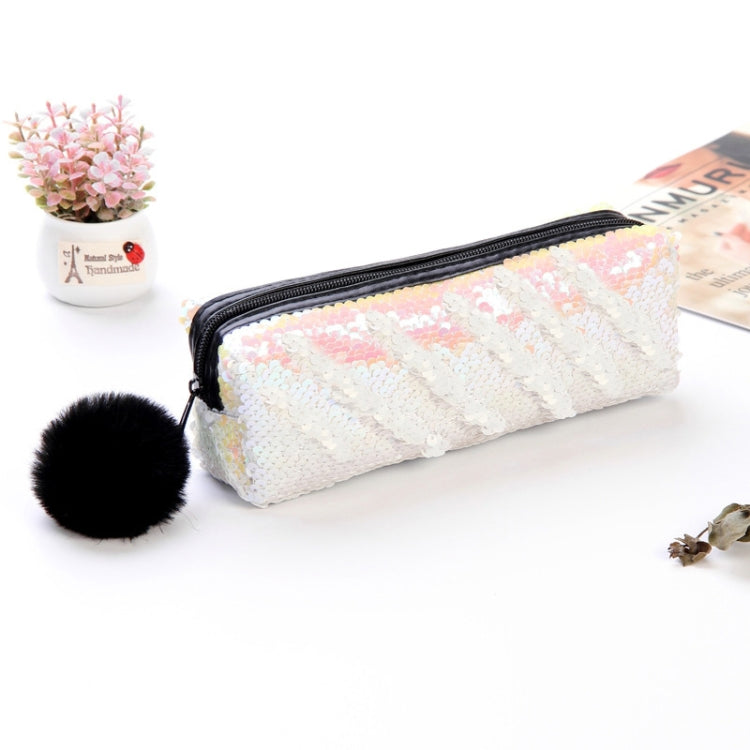 Reversible Sequin Pencil Case for Girls School Supplies Super Big Stationery Gift Magic Makeup Bag — Magic blue+Purple